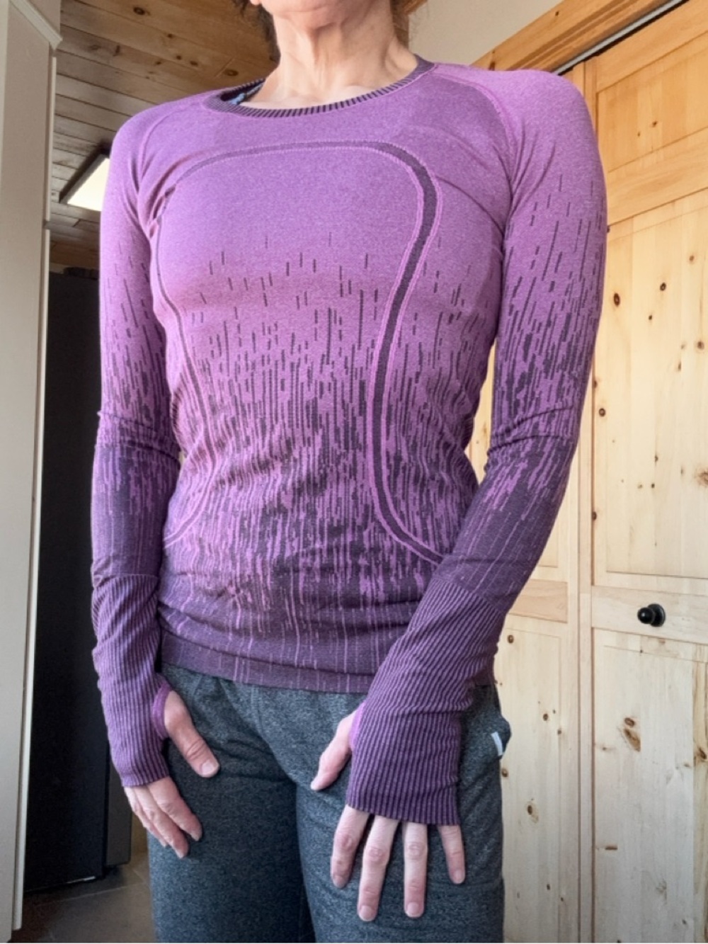 lululemon athletica Long Sleeve Seamless Purple Workout Top